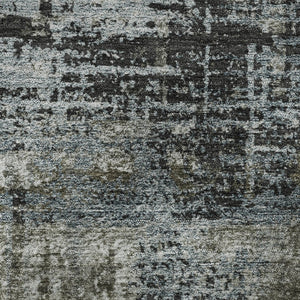 HomeRoots 8' X 10' Stylish Charcoal Gray & Taupe Geometric Washable Area Rug with UV Protection & Non-Slip Backing 709706