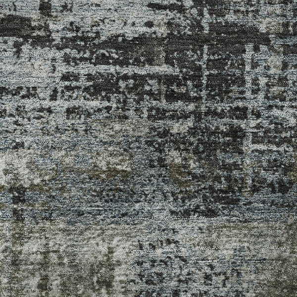 HomeRoots 8' X 10' Stylish Charcoal Gray & Taupe Geometric Washable Area Rug with UV Protection & Non-Slip Backing 709706