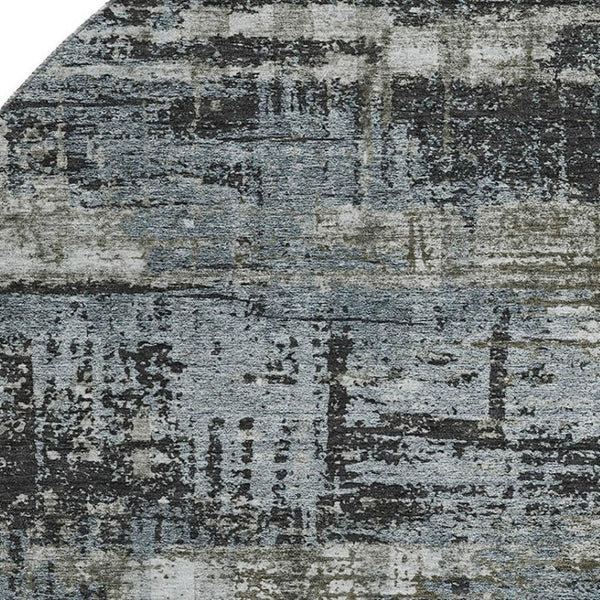 HomeRoots 8' X 10' Stylish Charcoal Gray & Taupe Geometric Washable Area Rug with UV Protection & Non-Slip Backing 709706