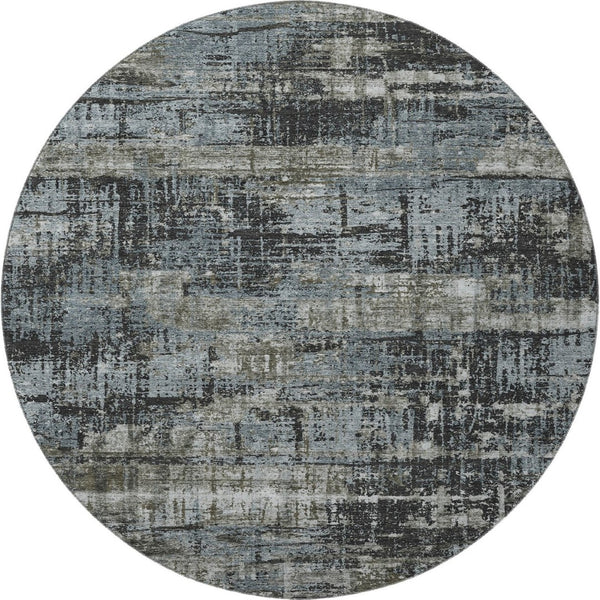 HomeRoots 8' X 10' Stylish Charcoal Gray & Taupe Geometric Washable Area Rug with UV Protection & Non-Slip Backing 709706