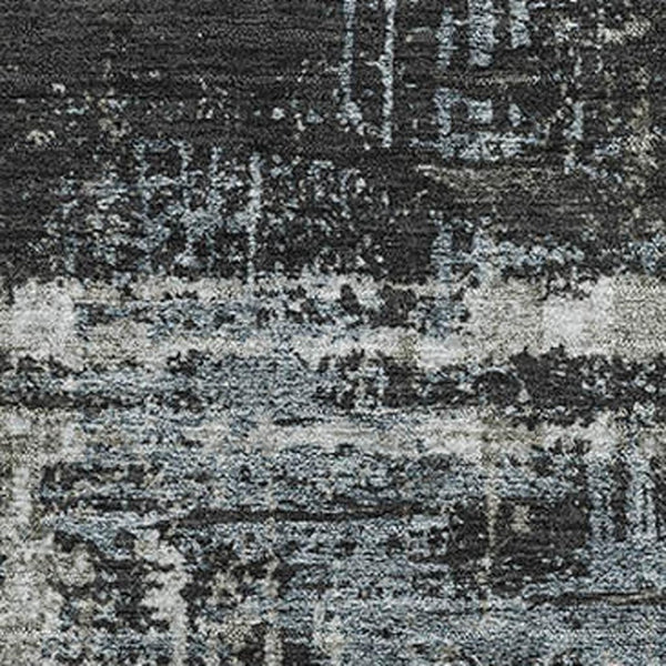 HomeRoots 9' X 12' Charcoal Gray & Taupe Geometric Washable Area Rug - Stain Resistant, UV Protected & Stylish 709707