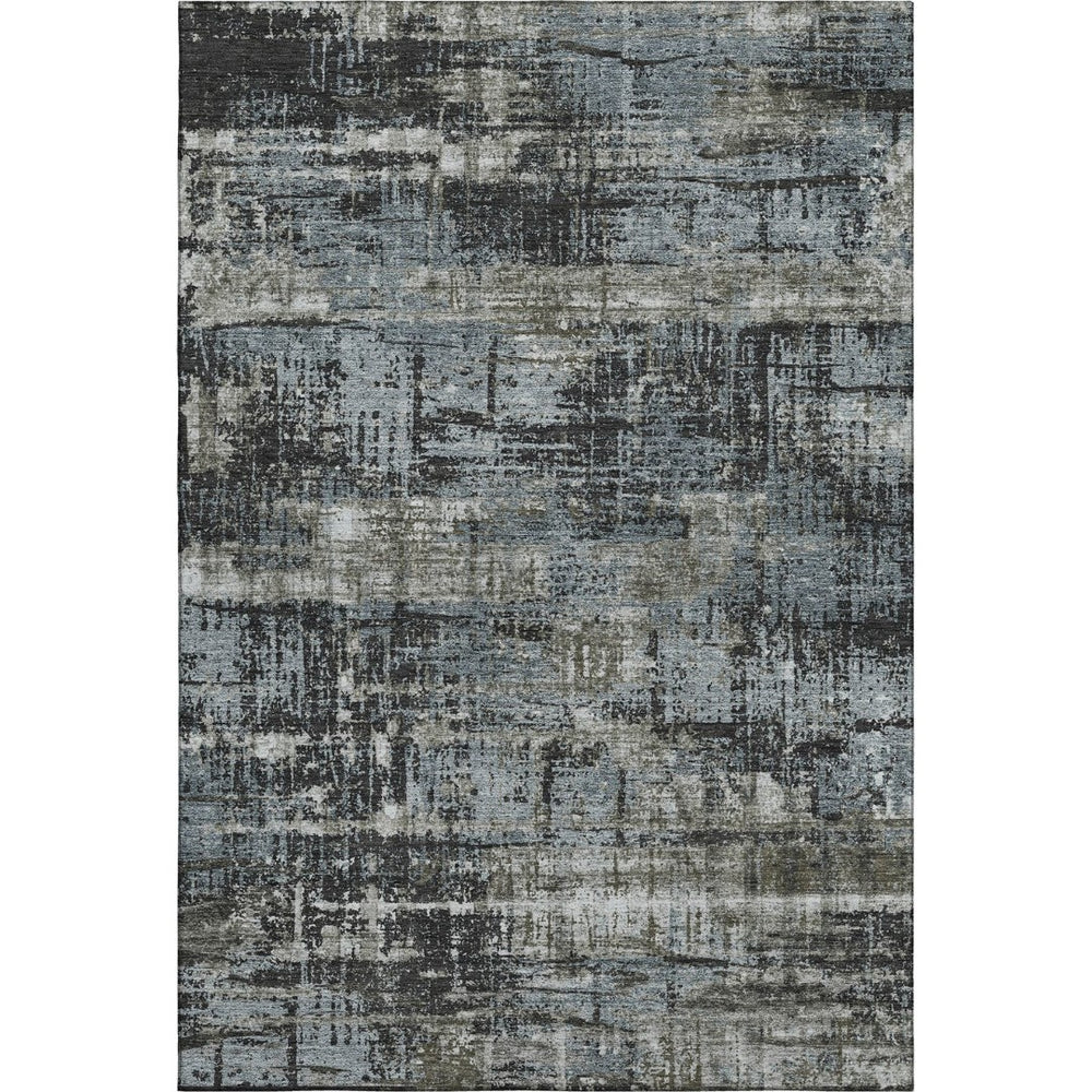 HomeRoots 10' Charcoal Gray & Taupe Geometric Washable Area Rug – UV Protected, Stain Resistant, Durable Design 709708