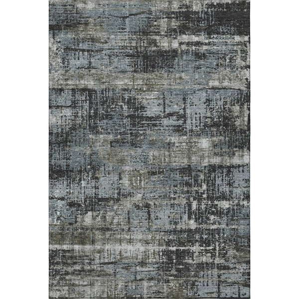 HomeRoots 10' Charcoal Gray & Taupe Geometric Washable Area Rug – UV Protected, Stain Resistant, Durable Design 709708