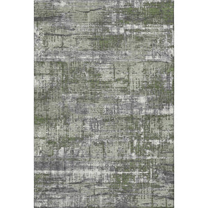 HomeRoots 8' Olive Green Geometric Round Rug - Washable, UV Protected, Stain Resistant for Family Spaces 709723