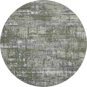 HomeRoots 8' X 10' Olive Green Ivory & Gray Geometric Washable Area Rug with UV Protection for Active Homes 709724
