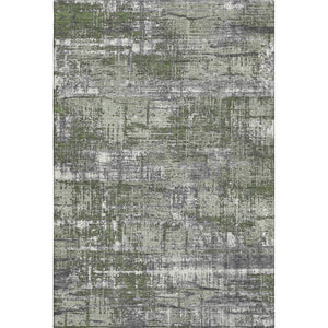 HomeRoots 10' X 14' Olive Green, Ivory & Gray Geometric Area Rug – Stylish, Washable, UV Protected & Durable! 709726