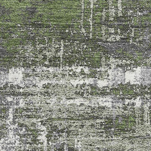 HomeRoots 10' X 14' Olive Green, Ivory & Gray Geometric Area Rug – Stylish, Washable, UV Protected & Durable! 709726