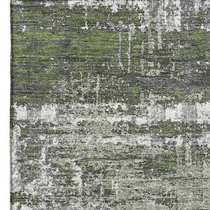 HomeRoots 10' X 14' Olive Green, Ivory & Gray Geometric Area Rug – Stylish, Washable, UV Protected & Durable! 709726