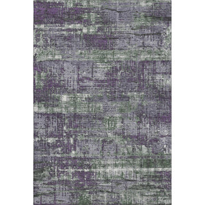 HomeRoots 9' X 12' Stylish Purple Green Ivory Geometric Area Rug - Washable, UV Protected, Pet-Friendly Design 709731