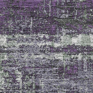 HomeRoots 10' X 14' Geometric Area Rug in Purple, Green & Ivory - Washable, UV-Protected, Stylish & Durable! 709732