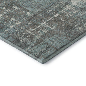 HomeRoots 8' X 10' Stylish Geometric Area Rug in Taupe, Teal & Ivory – Washable, UV-Protected & Kid-Friendly! 709742