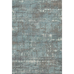 HomeRoots 9' X 12' Stylish Taupe Teal Ivory Geometric Washable Area Rug with UV Protection for High Traffic Areas 709743