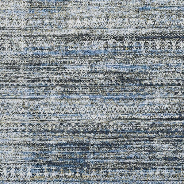 HomeRoots 5' X 8' Stylish Denim Blue Striped Area Rug - Washable, UV Protected, Non-Slip, Perfect for Homes! 709746