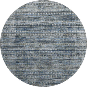 HomeRoots 8' X 10' Washable Denim Blue, Ivory & Khaki Striped Area Rug with UV Protection for Busy Homes 709748