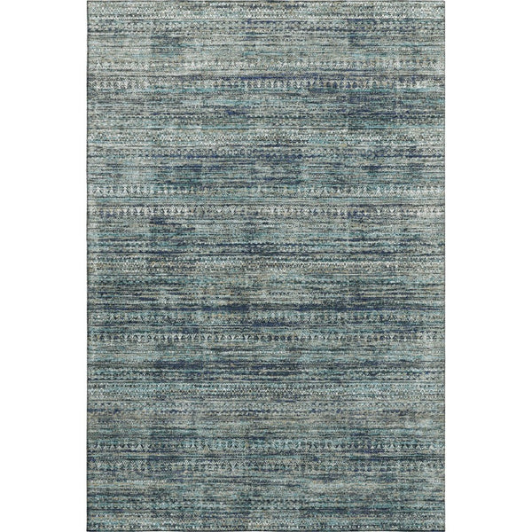 HomeRoots 5' X 8' Stylish Teal, Taupe & Beige Striped Area Rug - Washable, UV-Protected, Durable & Non-Slip! 709752
