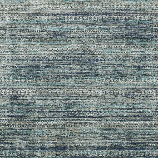 HomeRoots 5' X 8' Stylish Teal, Taupe & Beige Striped Area Rug - Washable, UV-Protected, Durable & Non-Slip! 709752