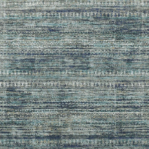 HomeRoots 8' Striped Washable Round Rug in Teal, Taupe & Beige – UV Protected, Non-Slip, Stain Resistant! 709753