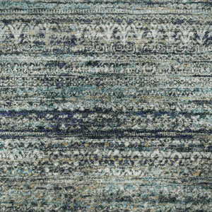 HomeRoots 8' X 10' Striped Washable Area Rug in Teal, Taupe & Beige - Durable, UV-Protected & Stain-Resistant 709754