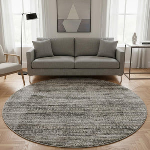 HomeRoots 8' X 10' Stylish Taupe Brown & Ivory Striped Washable Area Rug with UV Protection for Everyday Use 709760