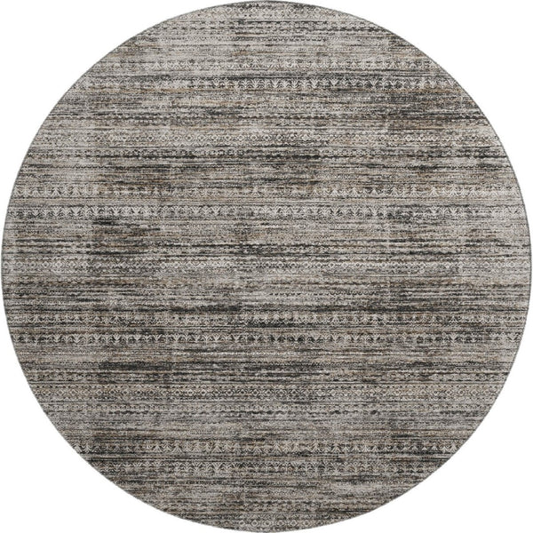 HomeRoots 8' X 10' Stylish Taupe Brown & Ivory Striped Washable Area Rug with UV Protection for Everyday Use 709760