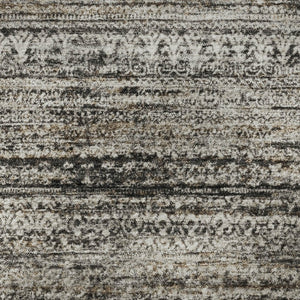 HomeRoots 8' X 10' Stylish Taupe Brown & Ivory Striped Washable Area Rug with UV Protection for Everyday Use 709760