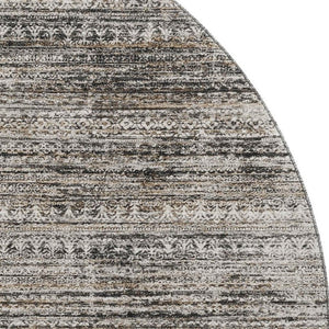 HomeRoots 8' X 10' Stylish Taupe Brown & Ivory Striped Washable Area Rug with UV Protection for Everyday Use 709760