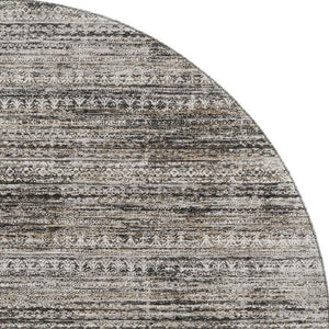 HomeRoots 8' X 10' Stylish Taupe Brown & Ivory Striped Washable Area Rug with UV Protection for Everyday Use 709760