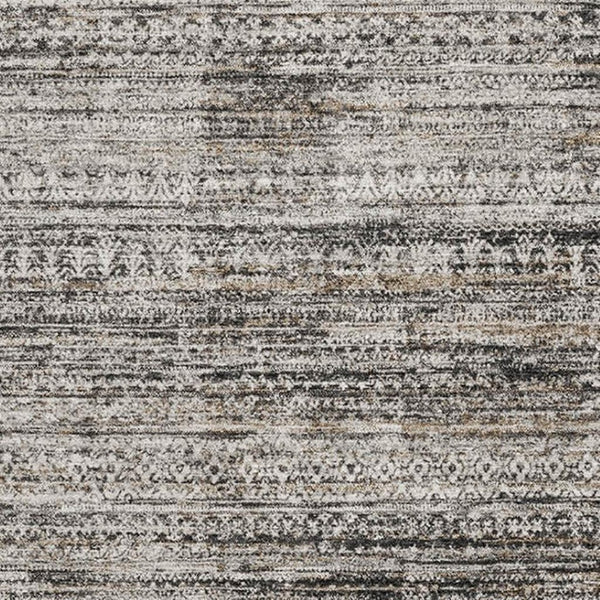 HomeRoots 9' X 12' Taupe Brown And Ivory Striped Area Rug – Durable, Washable, UV Resistant for Busy Homes 709761