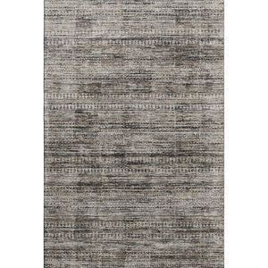 HomeRoots 10' X 14' Taupe Brown & Ivory Striped Washable Area Rug - UV Protection, Stain-Resistant, Durable Design 709762
