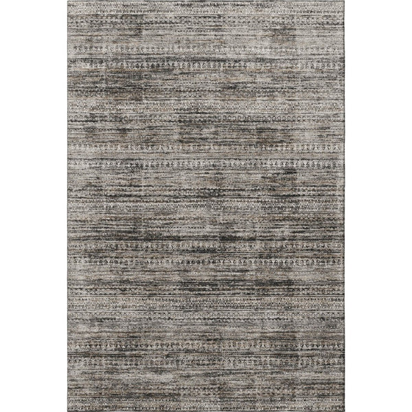HomeRoots 10' X 14' Taupe Brown & Ivory Striped Washable Area Rug - UV Protection, Stain-Resistant, Durable Design 709762