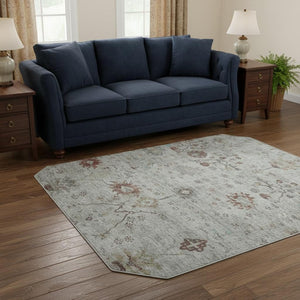 HomeRoots 8' X 10' Gray Copper Silver Washable Area Rug – UV Protected, Durable, Stain-Resistant for Home Use 709772