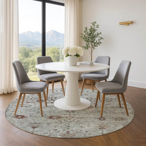 HomeRoots 8' X 10' Gray Copper Silver Washable Area Rug – UV Protected, Durable, Stain-Resistant for Home Use 709772