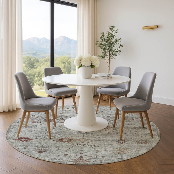 HomeRoots 8' X 10' Gray Copper Silver Washable Area Rug – UV Protected, Durable, Stain-Resistant for Home Use 709772