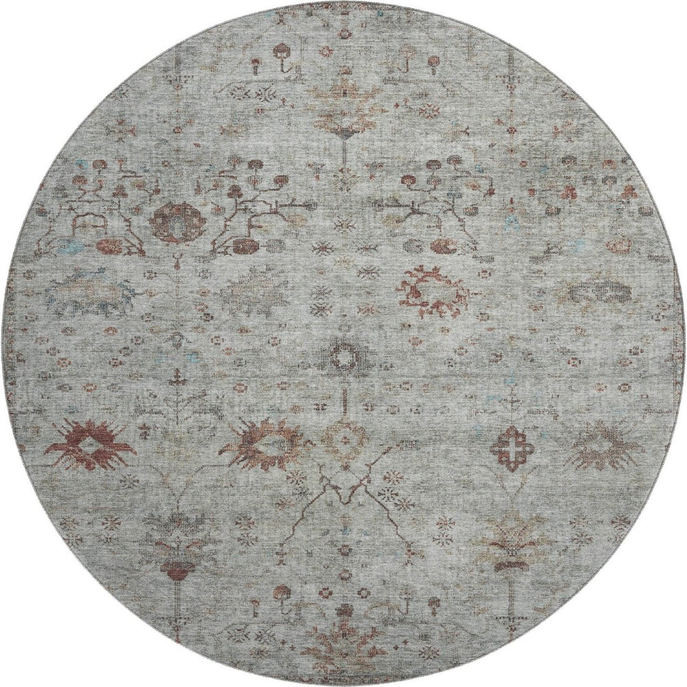 HomeRoots 8' X 10' Gray Copper Silver Washable Area Rug – UV Protected, Durable, Stain-Resistant for Home Use 709772