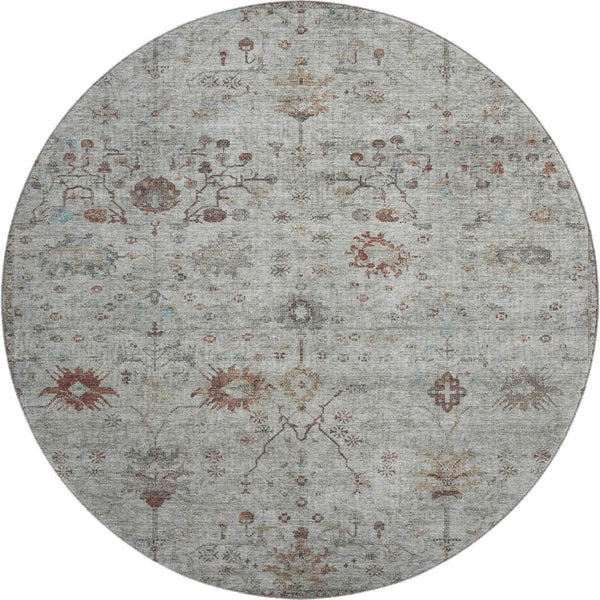 HomeRoots 8' X 10' Gray Copper Silver Washable Area Rug – UV Protected, Durable, Stain-Resistant for Home Use 709772