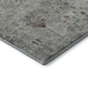 HomeRoots 8' X 10' Gray Copper Silver Washable Area Rug – UV Protected, Durable, Stain-Resistant for Home Use 709772