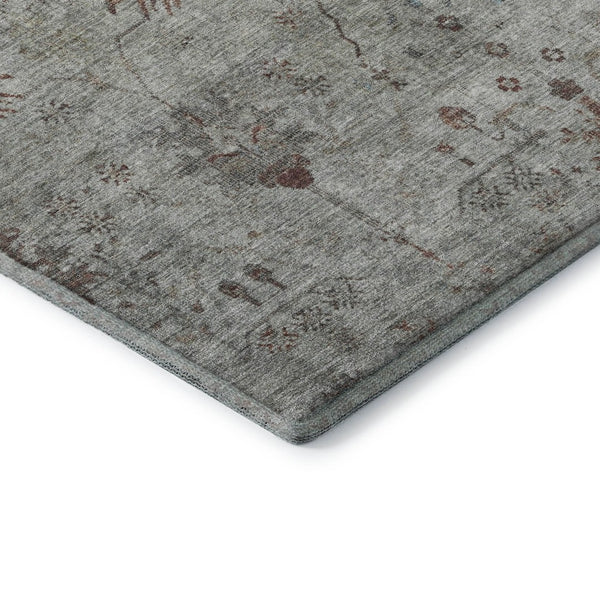 HomeRoots 8' X 10' Gray Copper Silver Washable Area Rug – UV Protected, Durable, Stain-Resistant for Home Use 709772