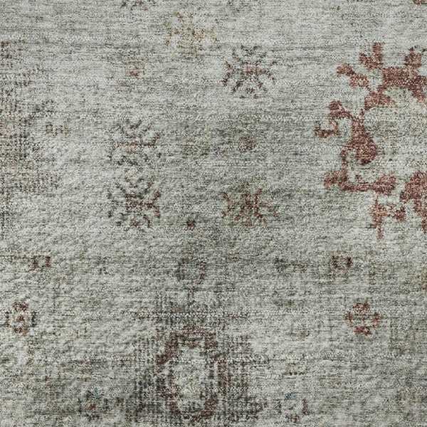 HomeRoots 8' X 10' Gray Copper Silver Washable Area Rug – UV Protected, Durable, Stain-Resistant for Home Use 709772