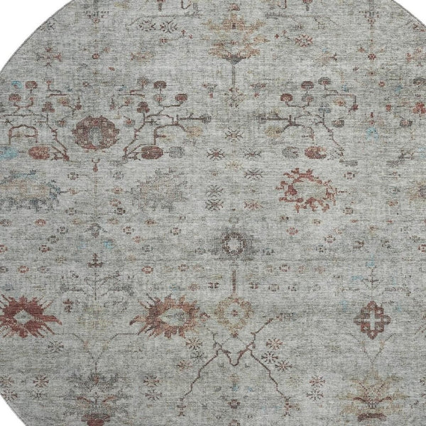 HomeRoots 8' X 10' Gray Copper Silver Washable Area Rug – UV Protected, Durable, Stain-Resistant for Home Use 709772
