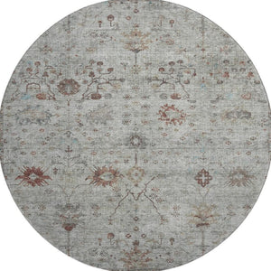 HomeRoots 8' X 10' Gray Copper Silver Washable Area Rug – UV Protected, Durable, Stain-Resistant for Home Use 709772