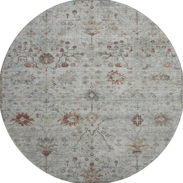 HomeRoots 8' X 10' Gray Copper Silver Washable Area Rug – UV Protected, Durable, Stain-Resistant for Home Use 709772