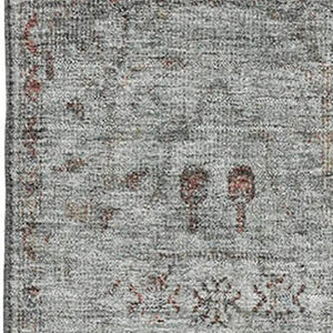 HomeRoots 10' X 14' Gray Copper Silver Oriental Area Rug - Washable, UV Protected, Stain Resistant Luxury Decor 709774