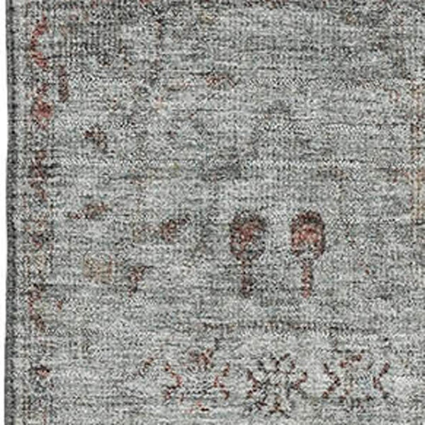 HomeRoots 10' X 14' Gray Copper Silver Oriental Area Rug - Washable, UV Protected, Stain Resistant Luxury Decor 709774