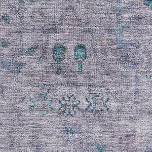 HomeRoots 5' X 8' Elegant Lavender & Teal Oriental Washable Area Rug with UV Protection for Busy Homes 709776