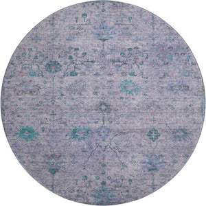HomeRoots 8' X 10' Luxurious Lavender and Teal Oriental Area Rug - Washable, Durable, UV Protected for Homes 709778