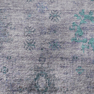 HomeRoots 8' X 10' Luxurious Lavender and Teal Oriental Area Rug - Washable, Durable, UV Protected for Homes 709778