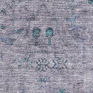 HomeRoots 9' X 12' Elegant Lavender and Teal Oriental Area Rug - Washable, Stain Resistant, UV Protected! 709779
