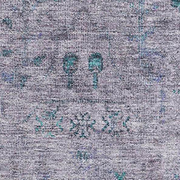 HomeRoots 9' X 12' Elegant Lavender and Teal Oriental Area Rug - Washable, Stain Resistant, UV Protected! 709779