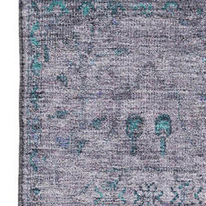 HomeRoots 10' X 14' Luxurious Lavender and Teal Oriental Area Rug - Stain Resistant, UV Protected & Washable! 709780