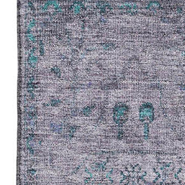 HomeRoots 10' X 14' Luxurious Lavender and Teal Oriental Area Rug - Stain Resistant, UV Protected & Washable! 709780